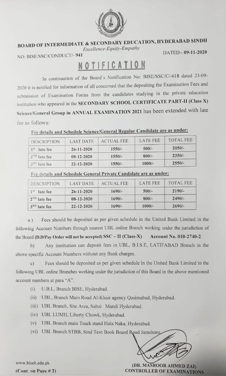 Hyderabad Board 10th Class Annual Exams 2021 Extension