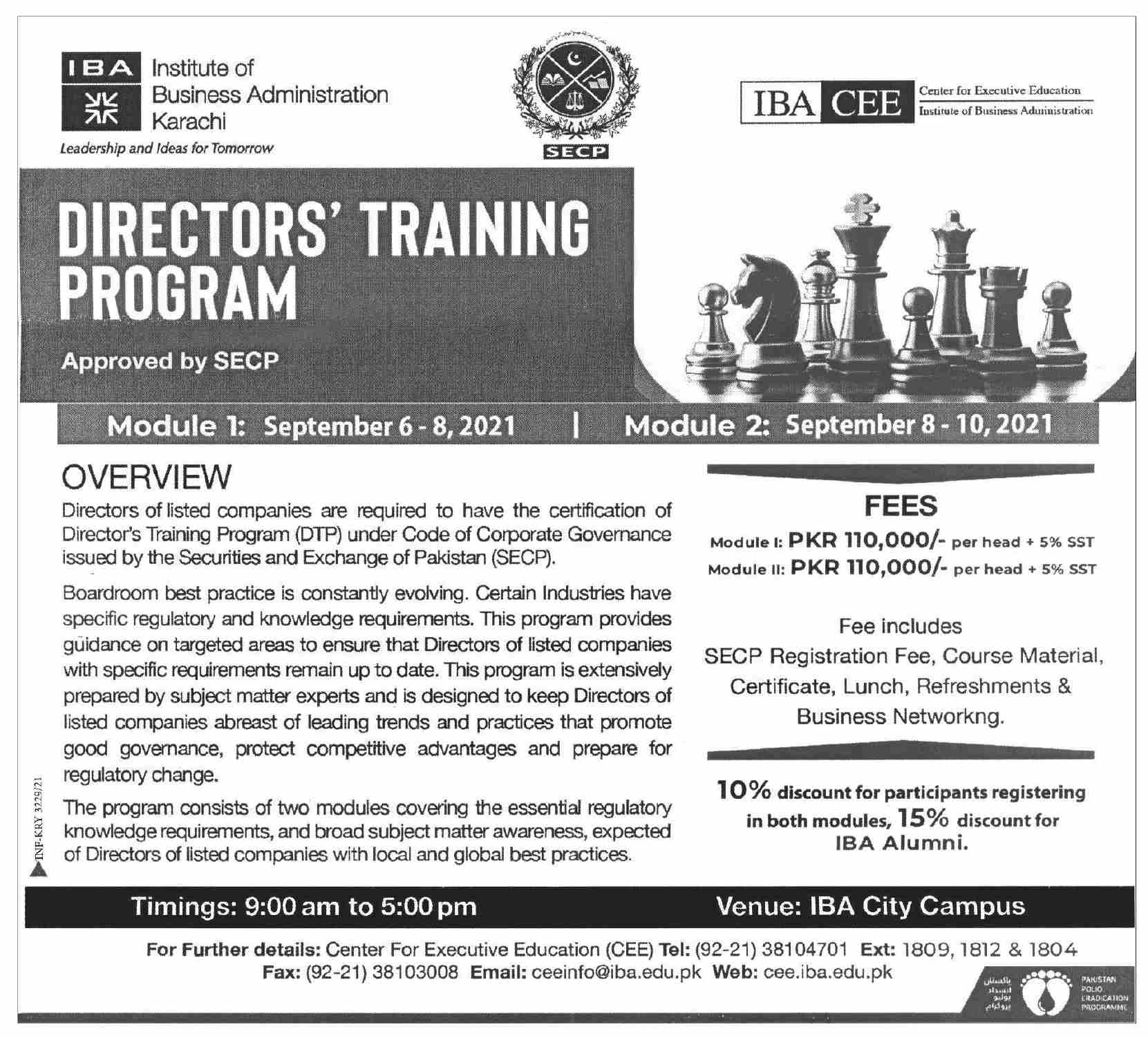 IBA Karachi Directors Training Program 2021